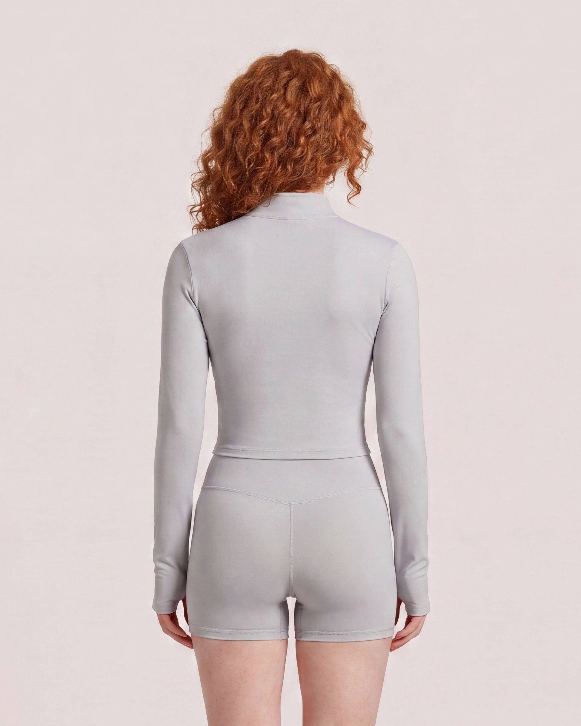 VARCEA Light Gray Seamless Zipper Jacket