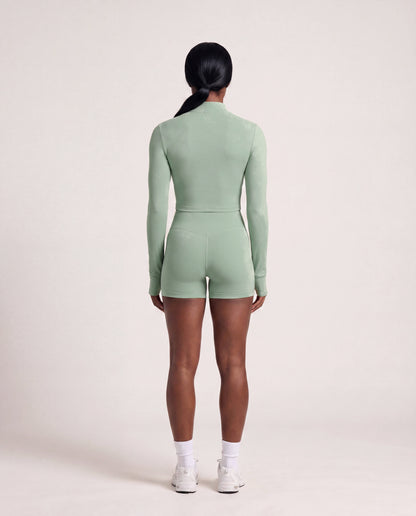 VARCEA Light Green Seamless Zipper Jacket