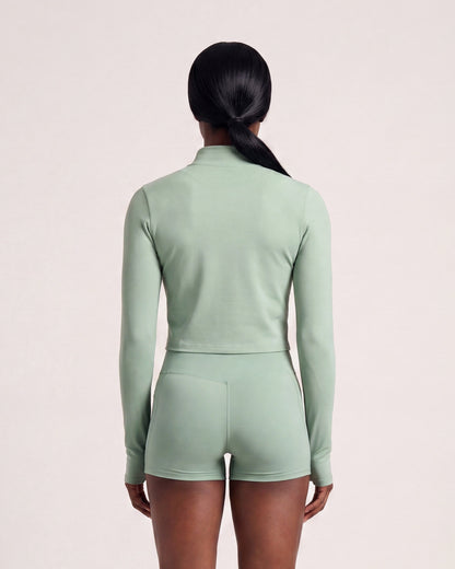 VARCEA Light Green Seamless Zipper Jacket