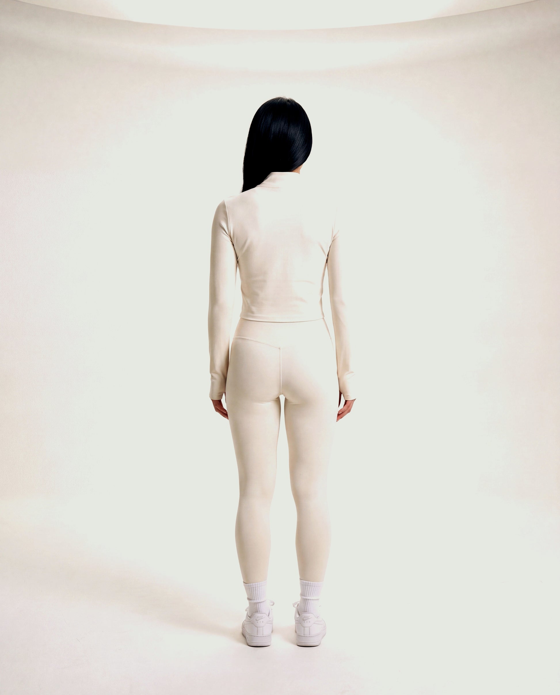 VARCEA Light Ivory Seamless Zipper Jacket