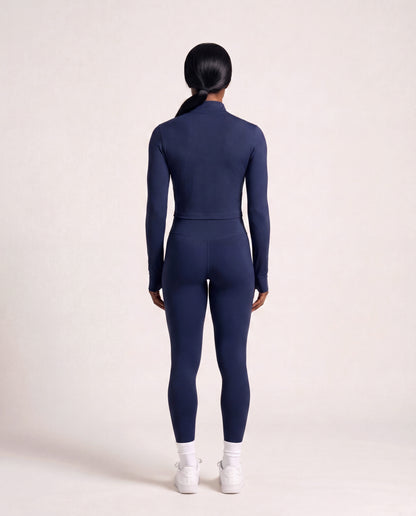 VARCEA Navy Seamless Zipper Jacket