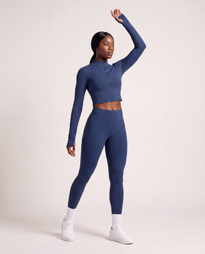 VARCEA Navy Seamless Zipper Jacket