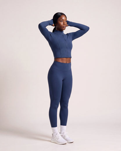 VARCEA Navy Seamless Zipper Jacket
