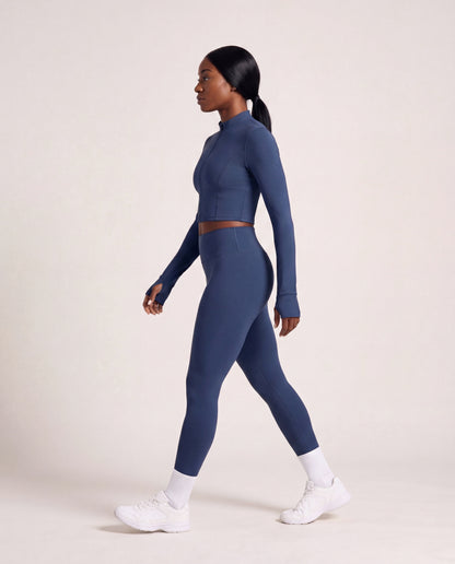VARCEA Navy Seamless Zipper Jacket