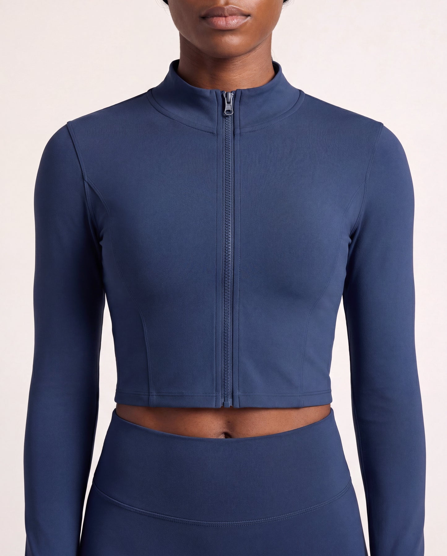 VARCEA Navy Seamless Zipper Jacket