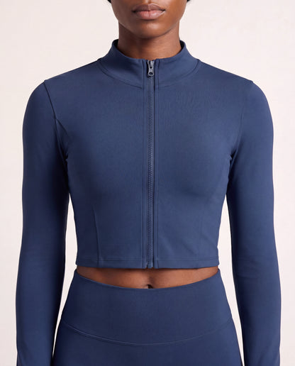 VARCEA Navy Seamless Zipper Jacket