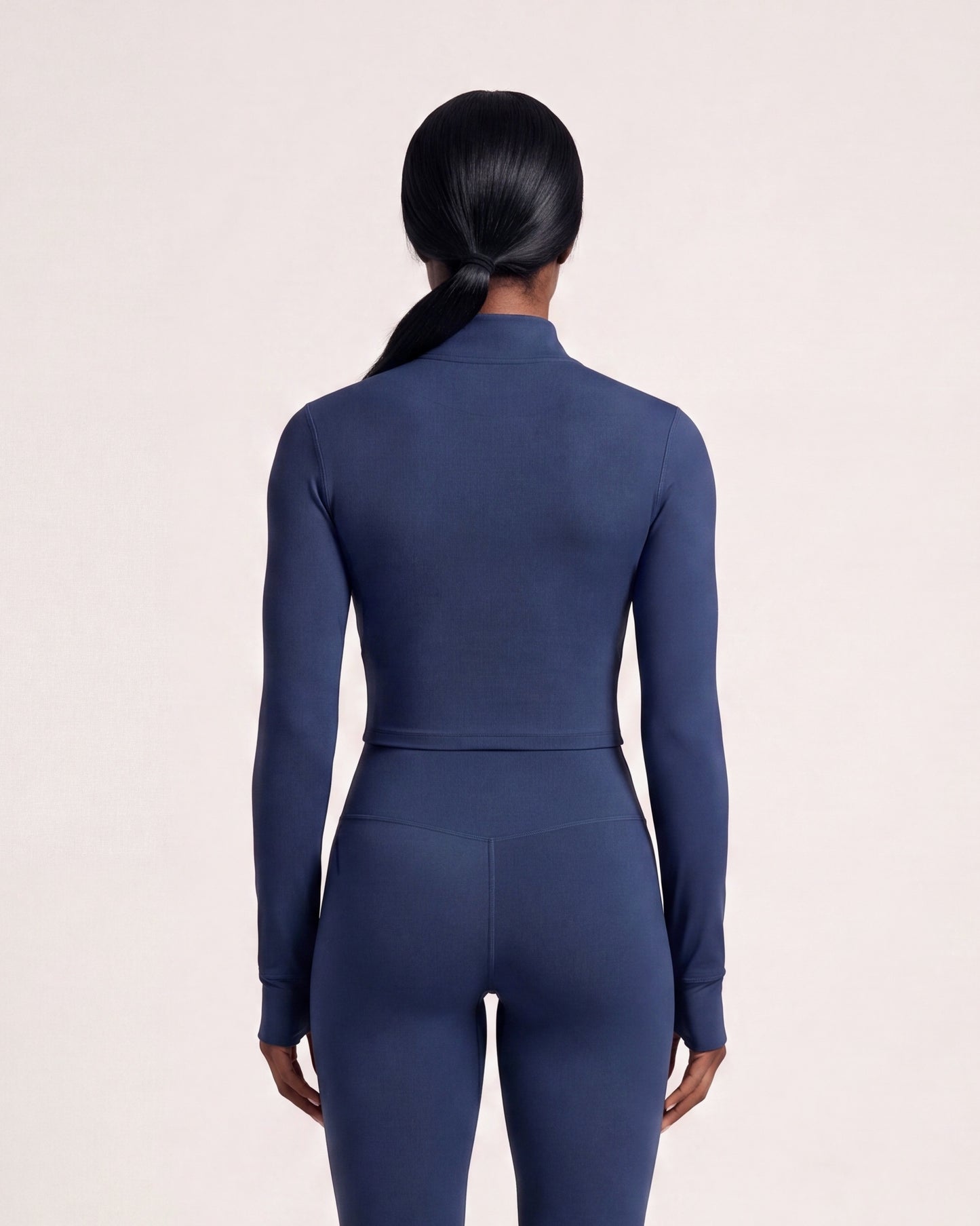 VARCEA Navy Seamless Zipper Jacket