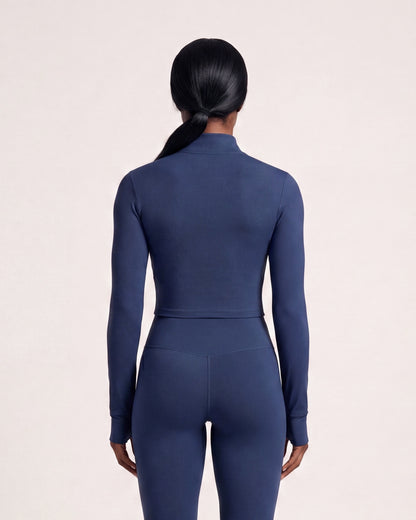VARCEA Navy Seamless Zipper Jacket