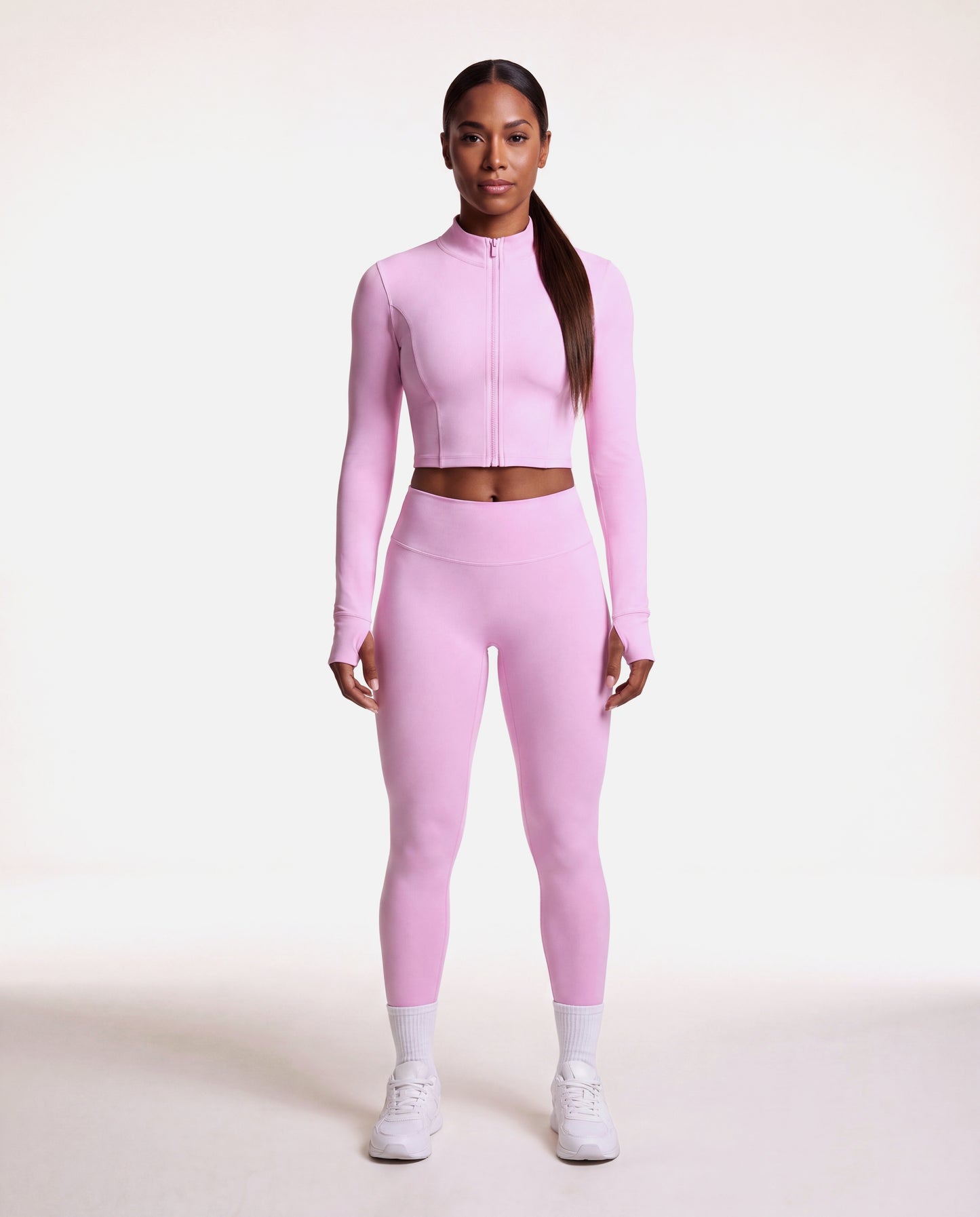 VARCEA Pink Seamless Zipper Jacket