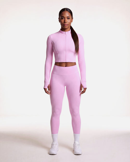VARCEA Pink Seamless Zipper Jacket