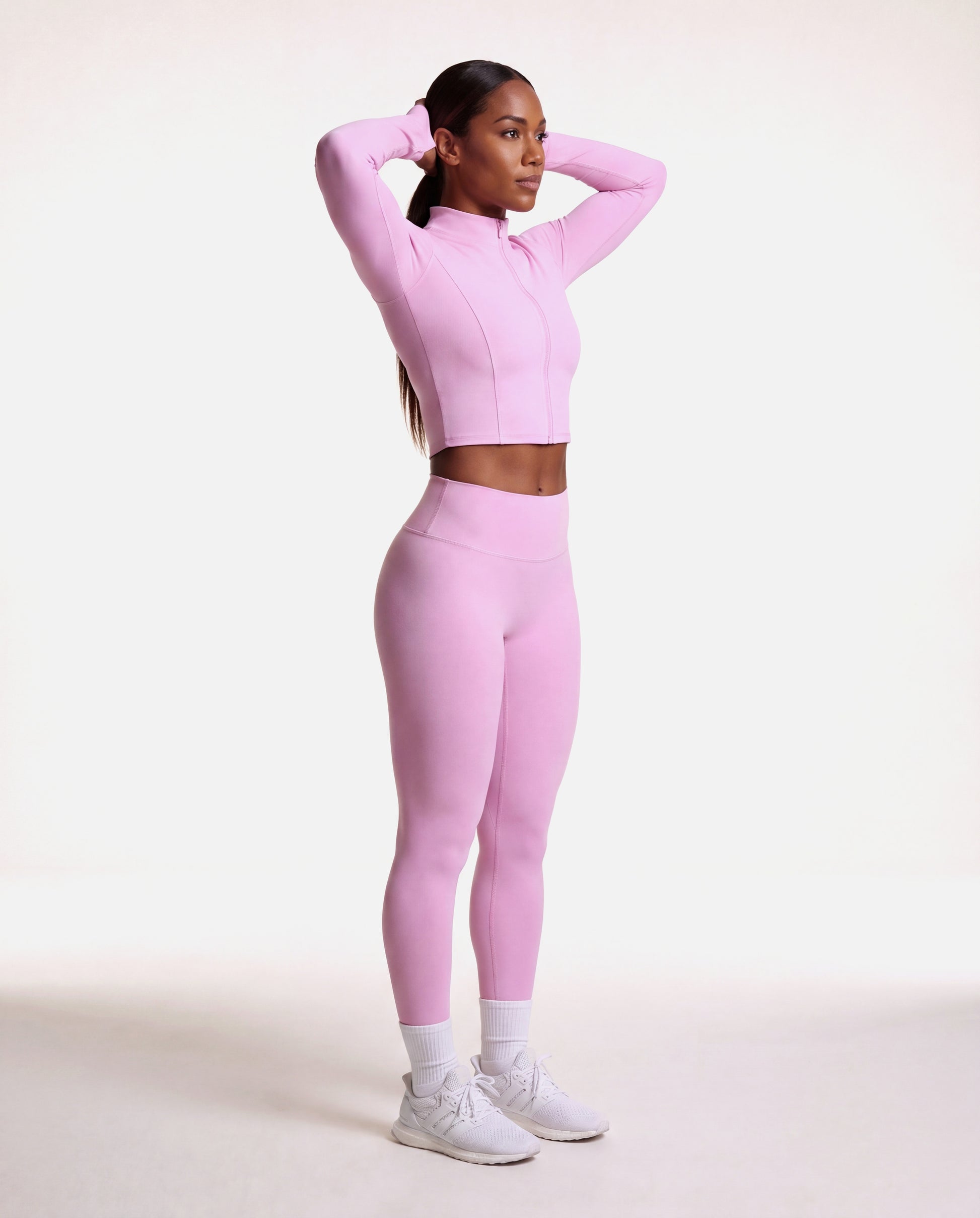 VARCEA Pink Seamless Zipper Jacket