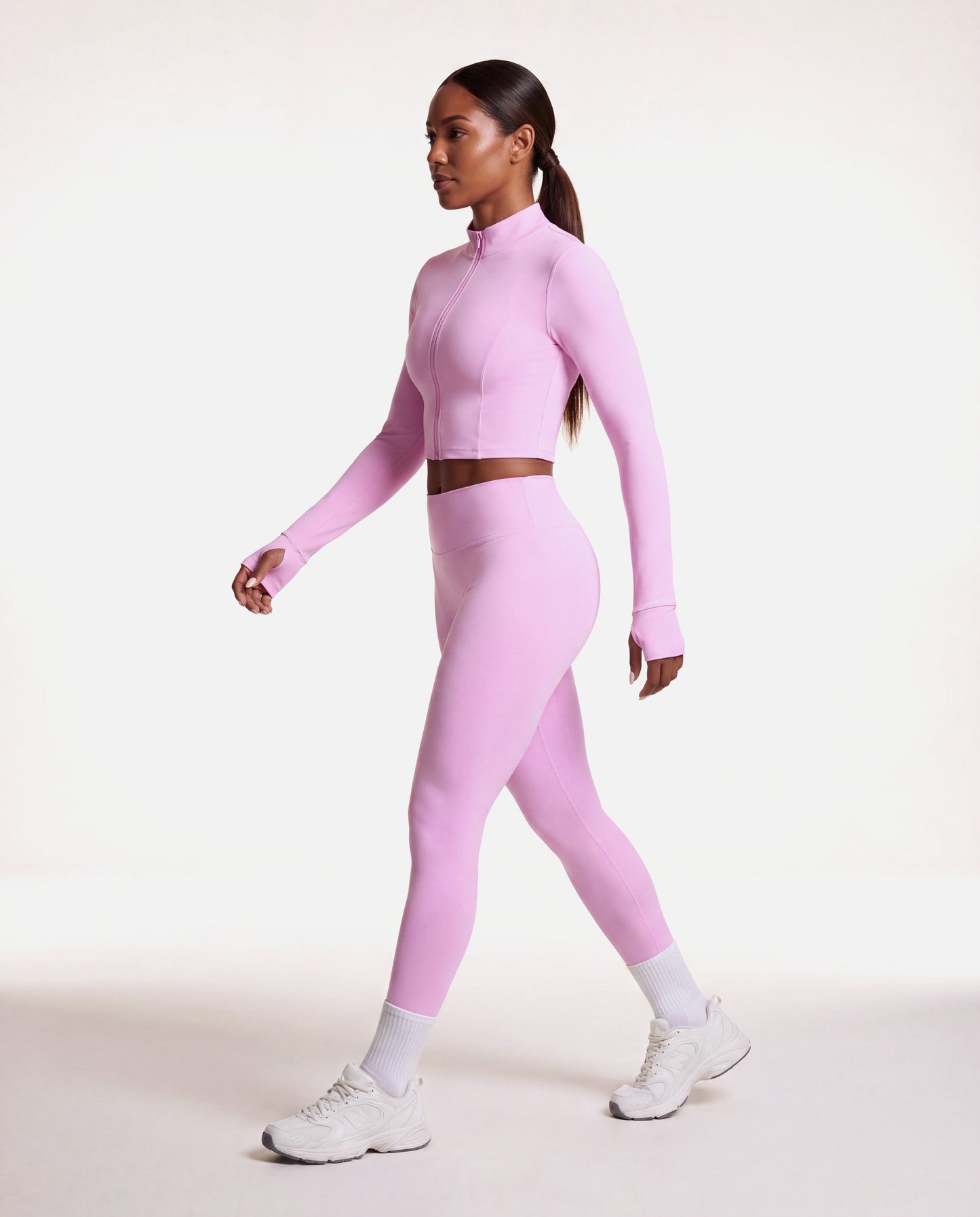 VARCEA Pink Seamless Zipper Jacket