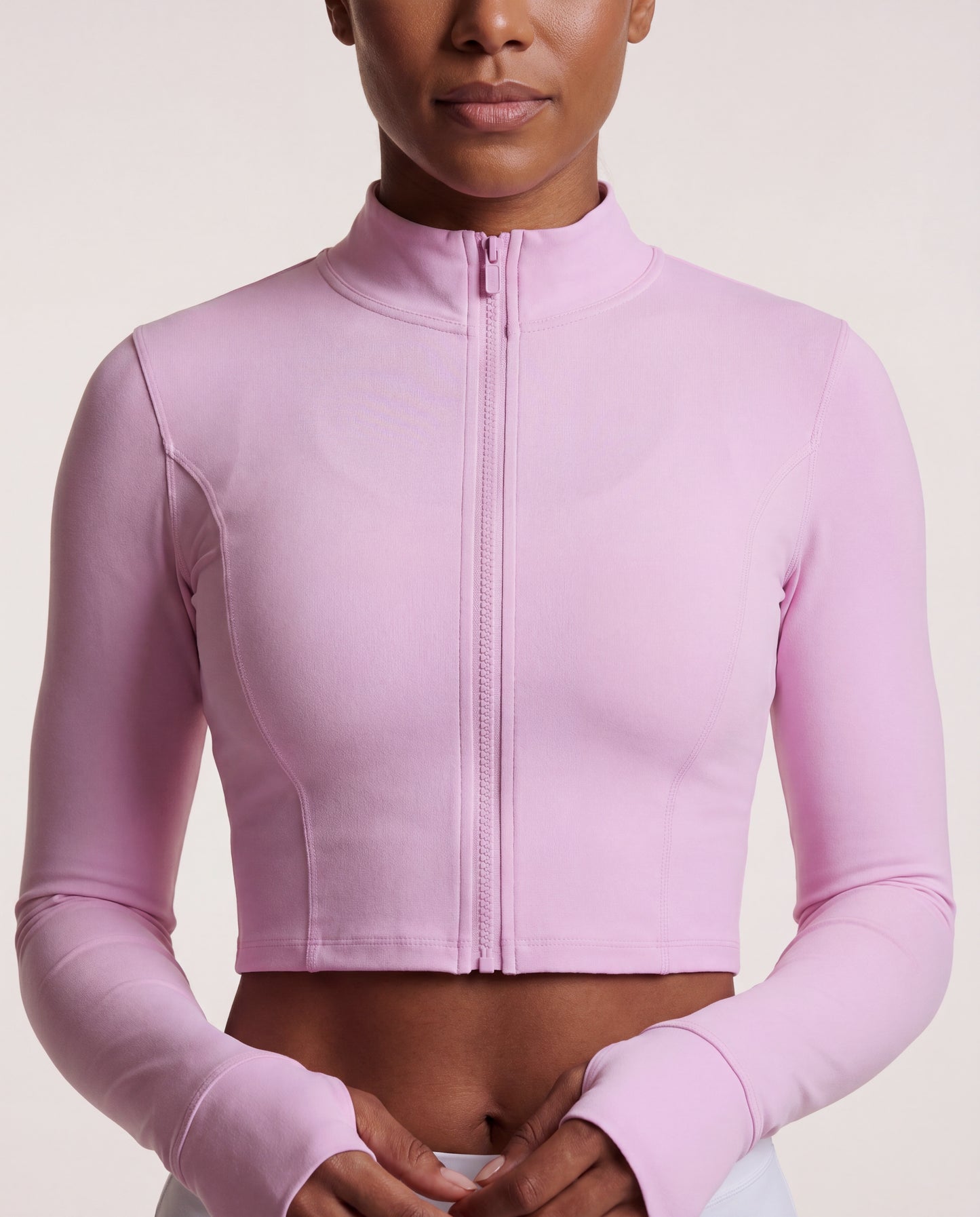 VARCEA Pink Seamless Zipper Jacket