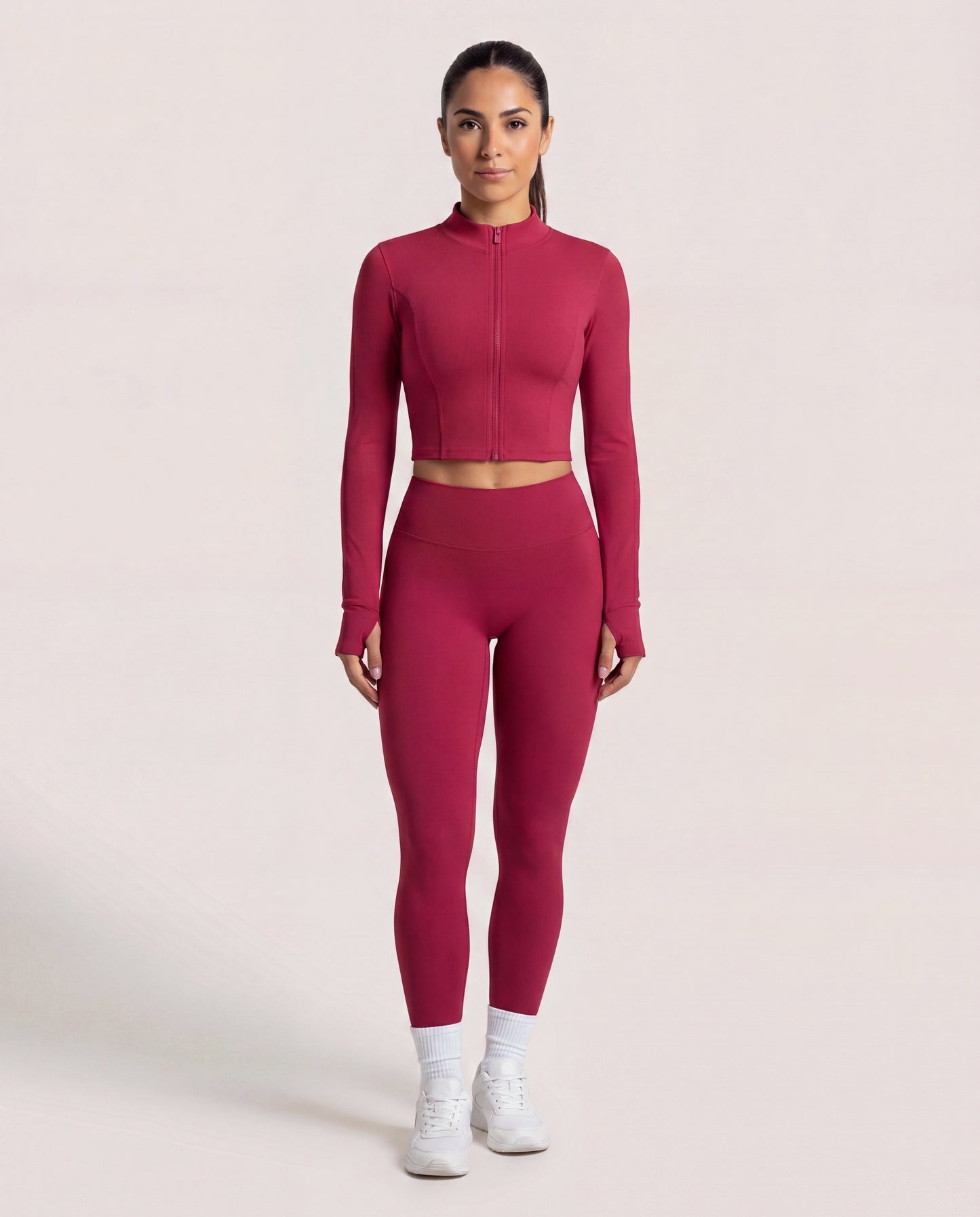 VARCEA Red Seamless Zipper Jacket
