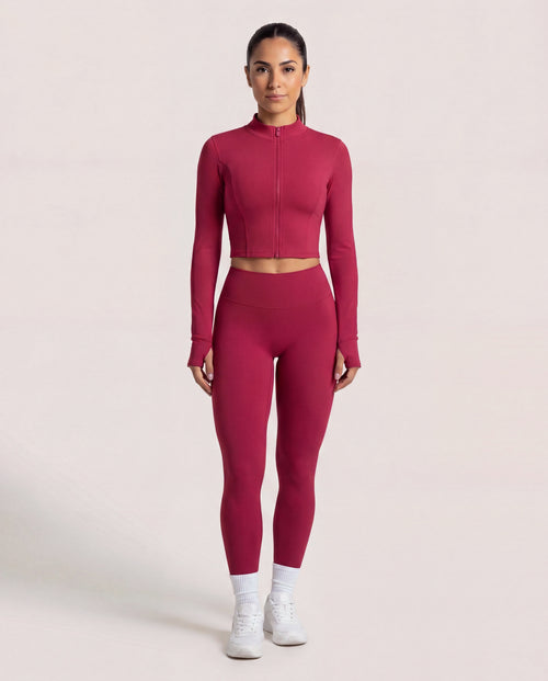 VARCEA Red Seamless Zipper Jacket