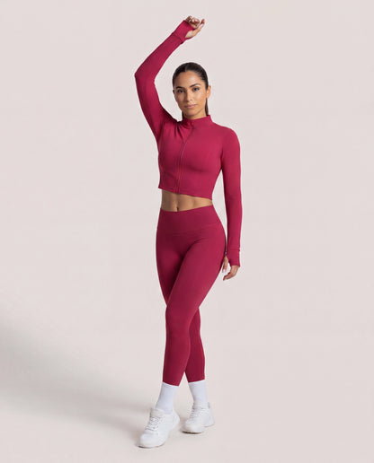 VARCEA Red Seamless Zipper Jacket