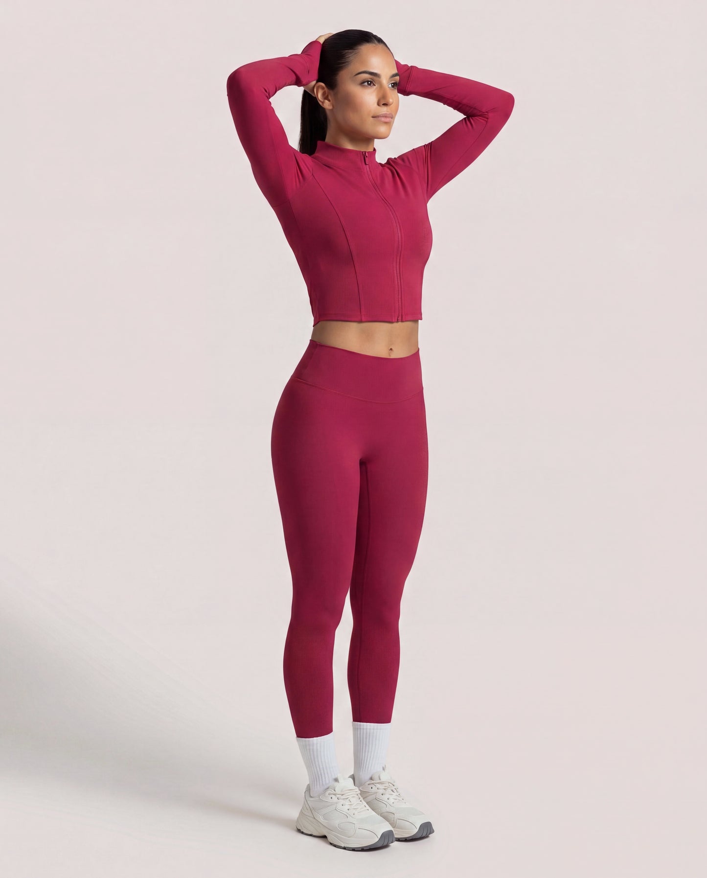 VARCEA Red Seamless Zipper Jacket