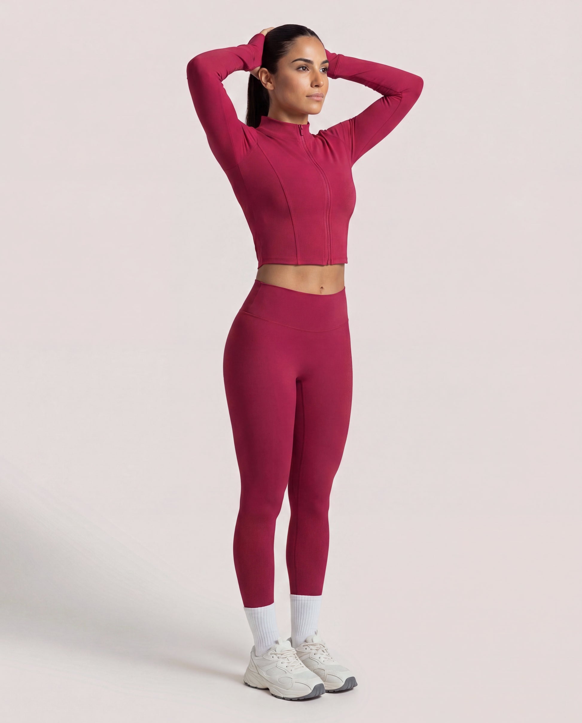 VARCEA Red Seamless Zipper Jacket
