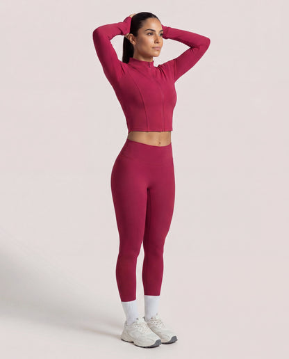 VARCEA Red Seamless Zipper Jacket
