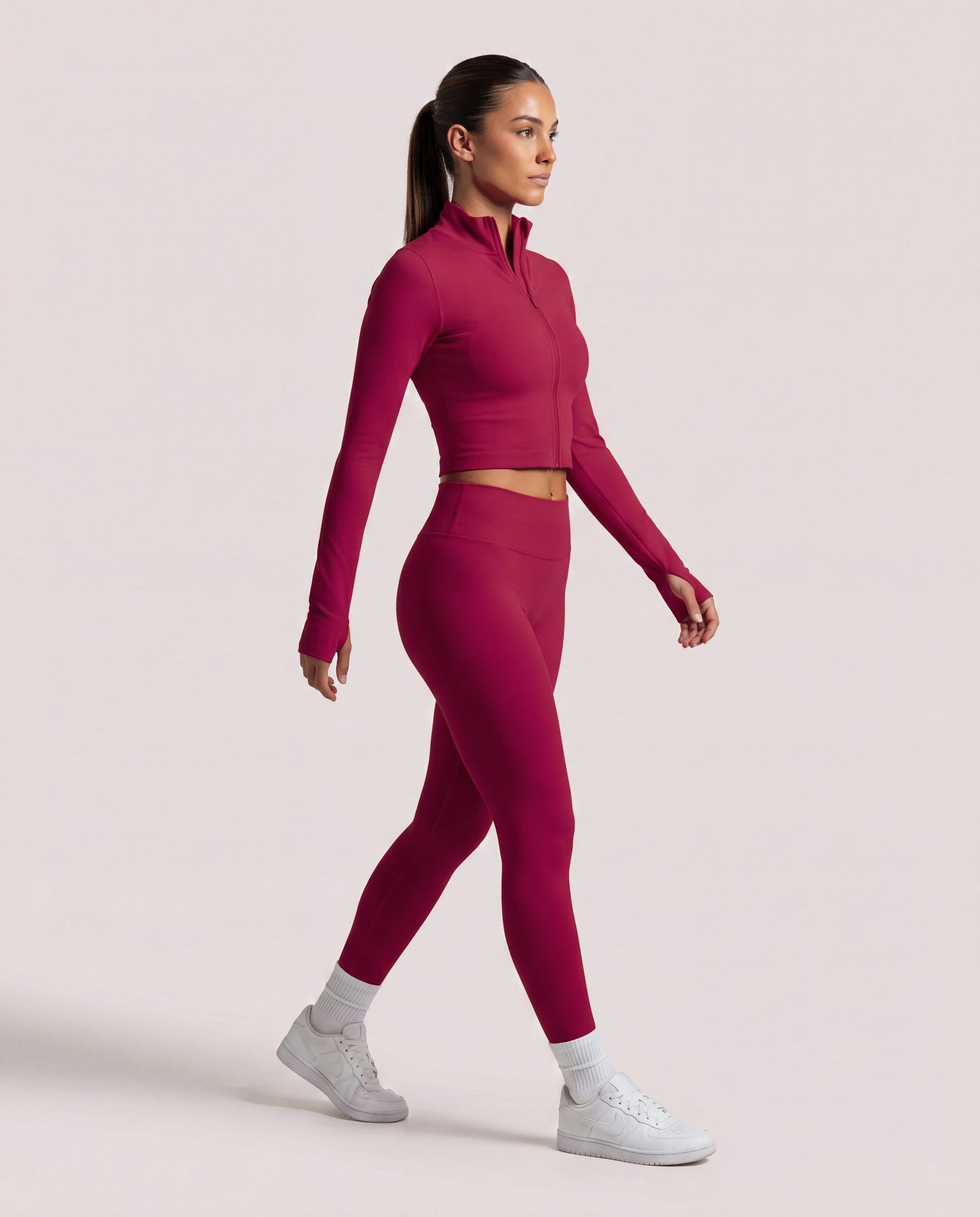 VARCEA Red Seamless Zipper Jacket