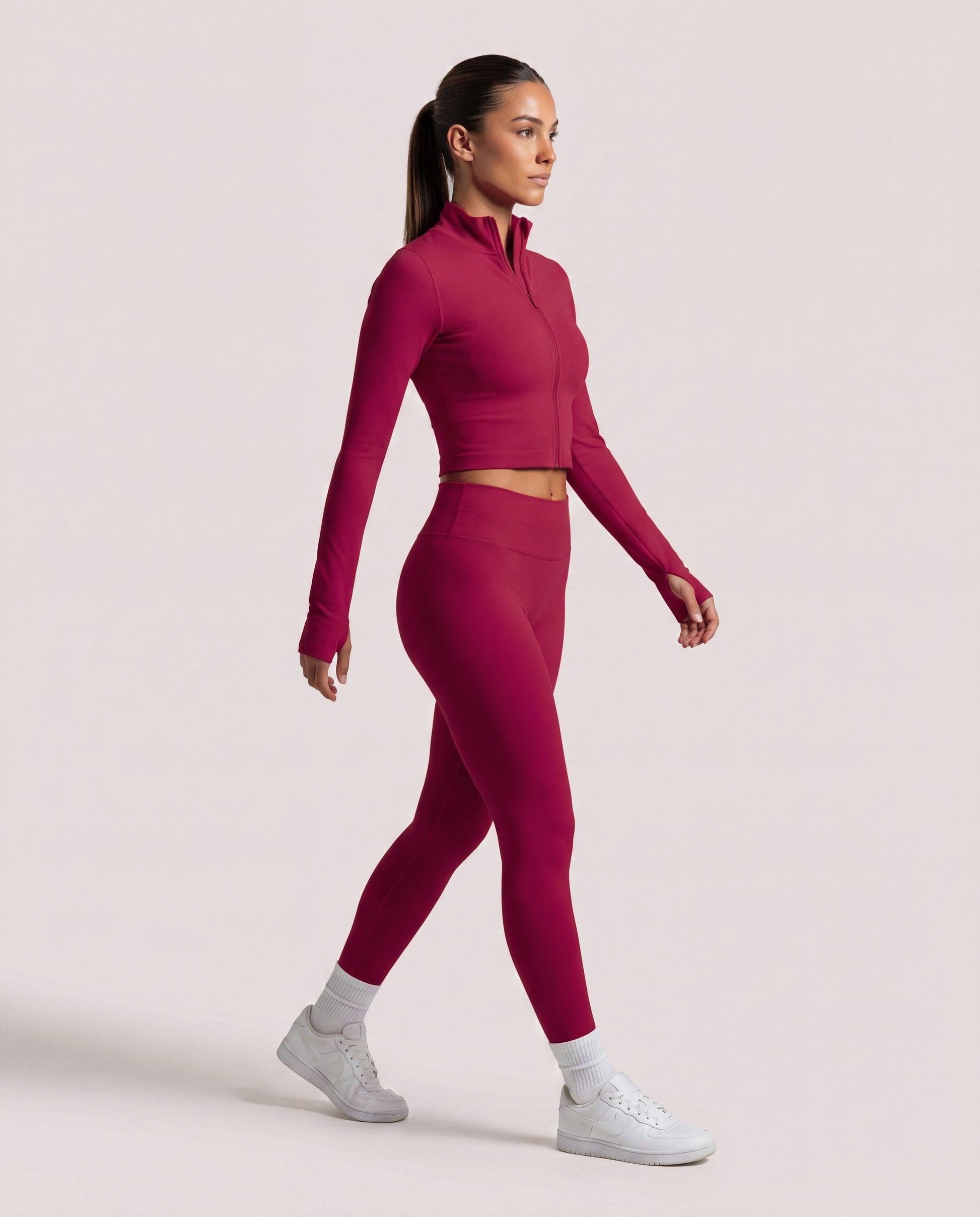 VARCEA Red Seamless Zipper Jacket