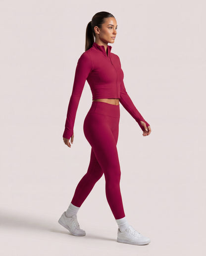 VARCEA Red Seamless Zipper Jacket