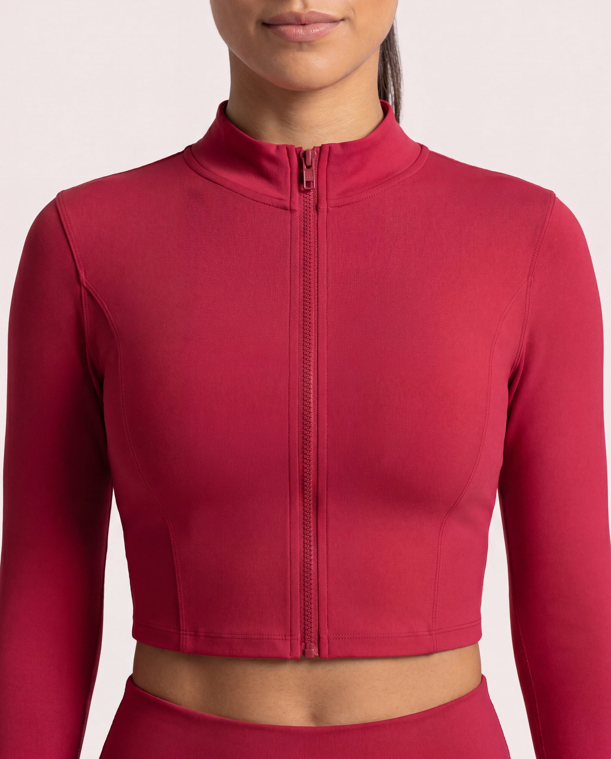 VARCEA Red Seamless Zipper Jacket