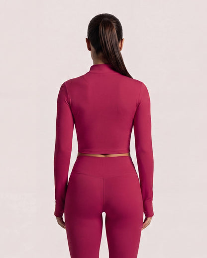 VARCEA Red Seamless Zipper Jacket