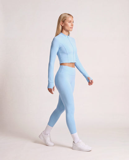 VARCEA Sky Blue Seamless Zipper Jacket