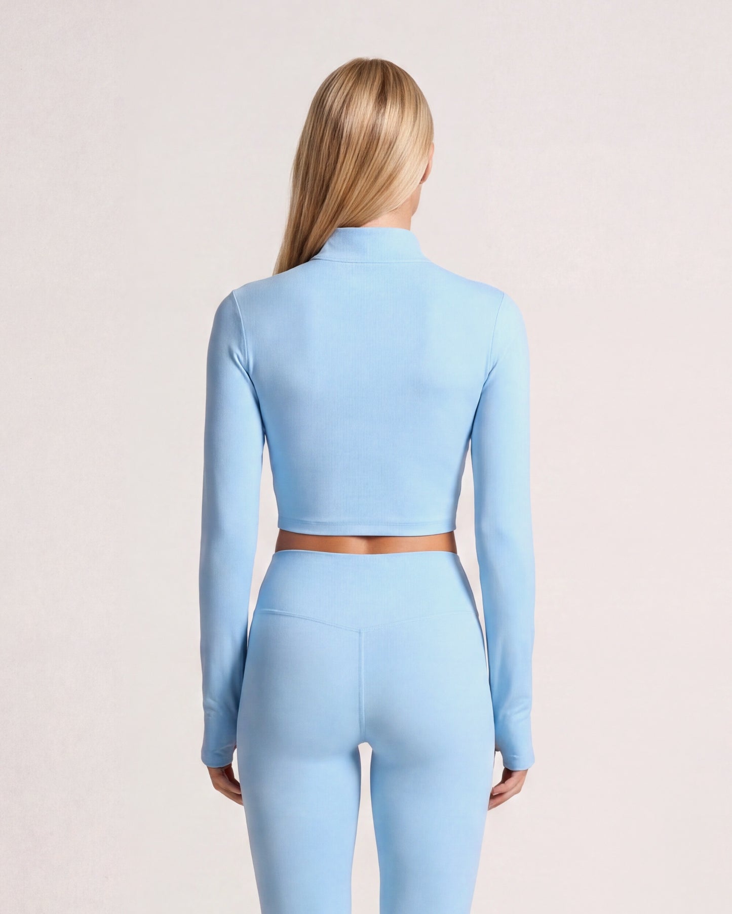 VARCEA Sky Blue Seamless Zipper Jacket