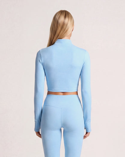 VARCEA Sky Blue Seamless Zipper Jacket